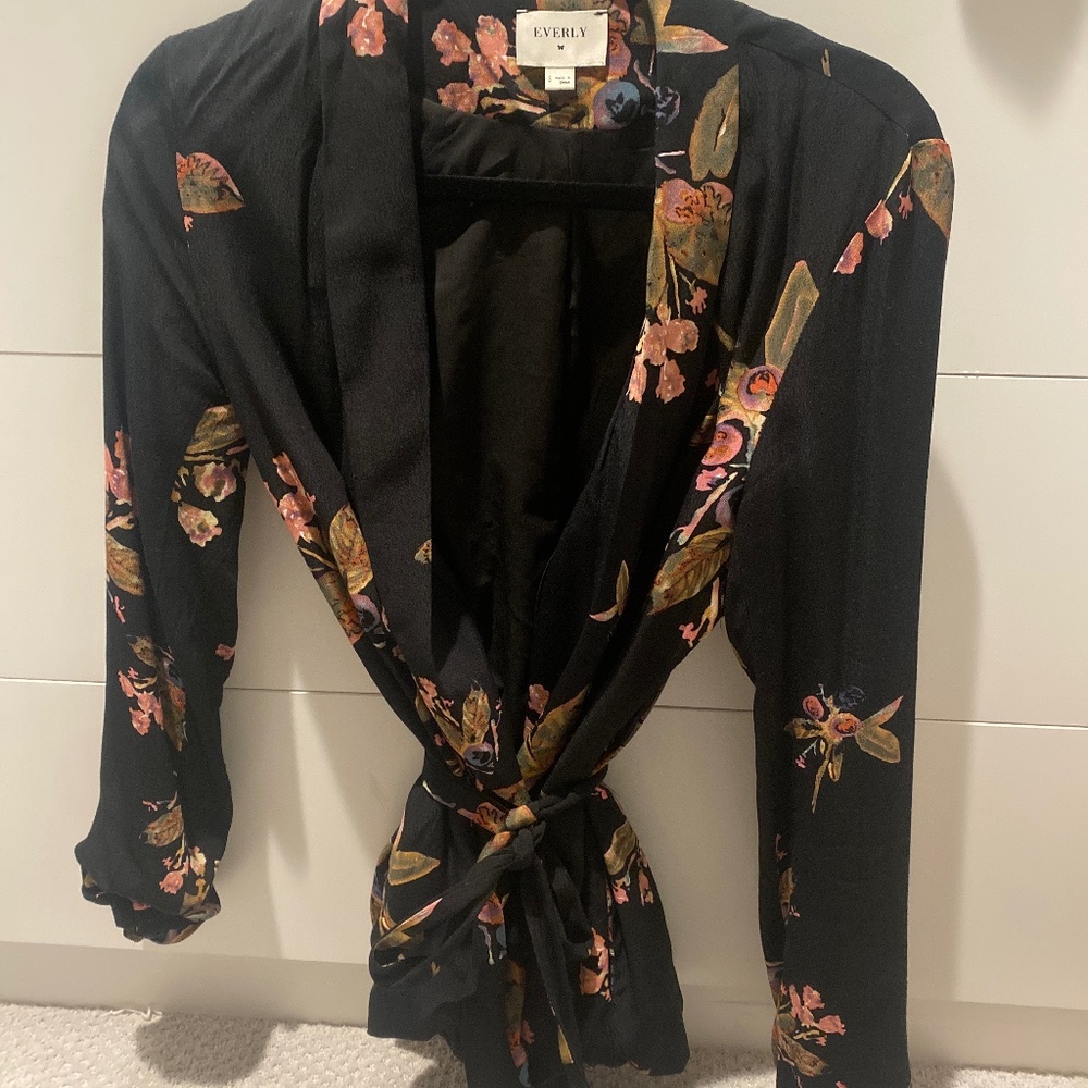 Belted blazer blouse
